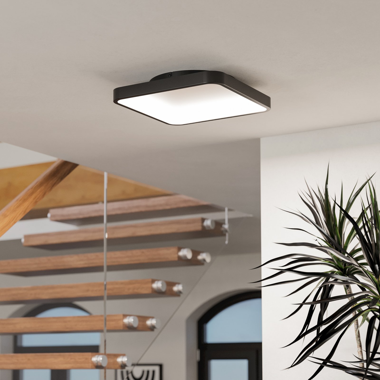 EGLO connect Smart LED-taklampa Loretello-Z, kantig, svart