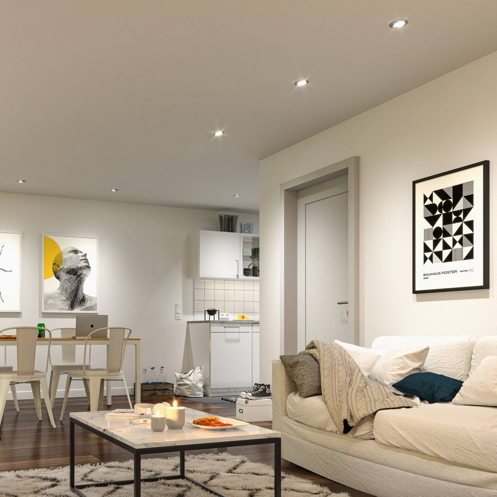 Paulmann Smart LED-Einbaulampe Base Coin eisen Ø9cm RGBW 3er günstig online kaufen