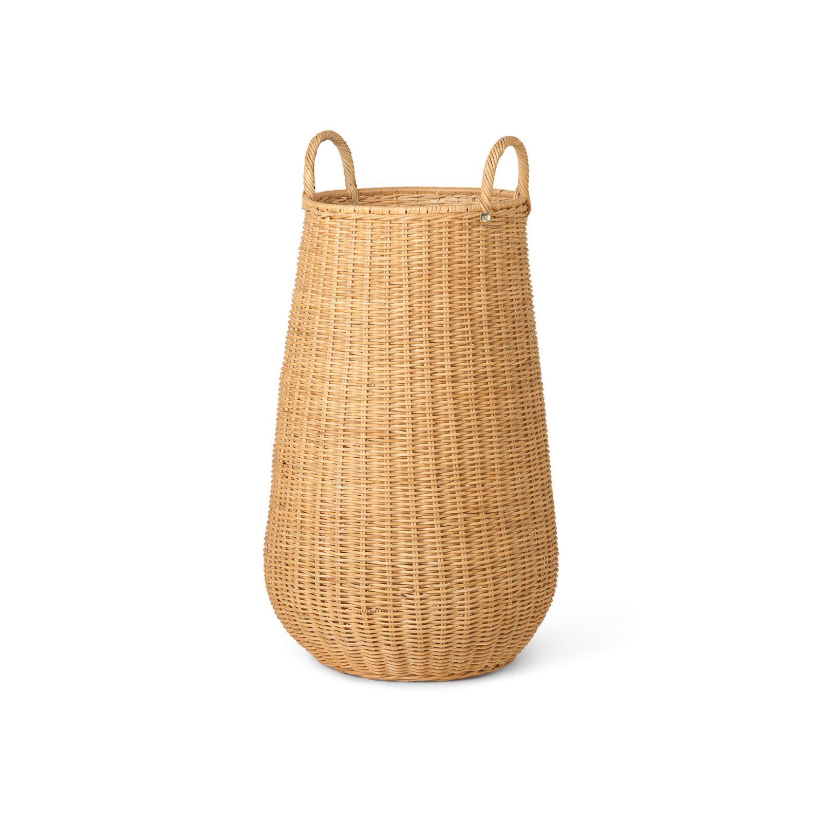 ferm LIVING Wäschekorb Braided, Ø 42 cm, Höhe 80 cm, Rattan