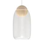 Mater Liuku Ball hanglamp hout natuur glas helder